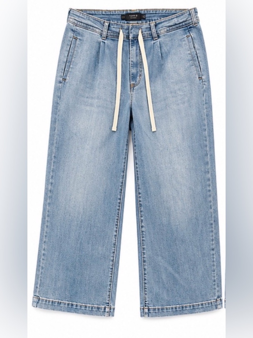 Torrid #FeelTheFit Light Wash Wide Leg Crop Jeans Drawstring Size 18